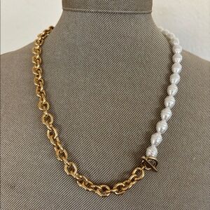 Sugarfix by BaubleBar half chain/half pearl necklace